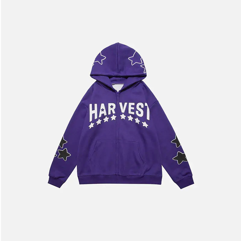 Harajuku Y2K Star Letters Hooded