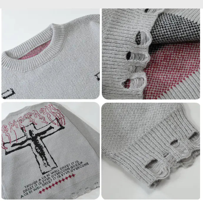 Y2K Grunge Knit Sweater