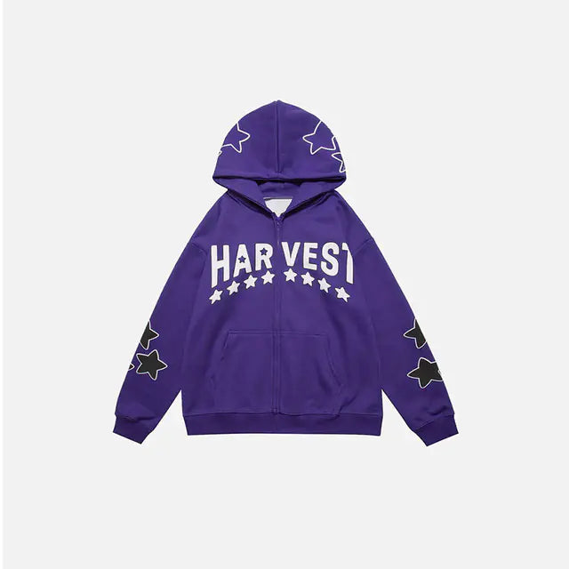 Harajuku Y2K Star Letters Hooded