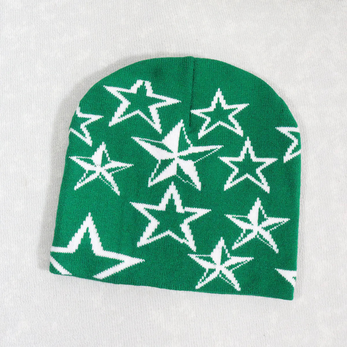 Knitted Beanie with Star Pattern