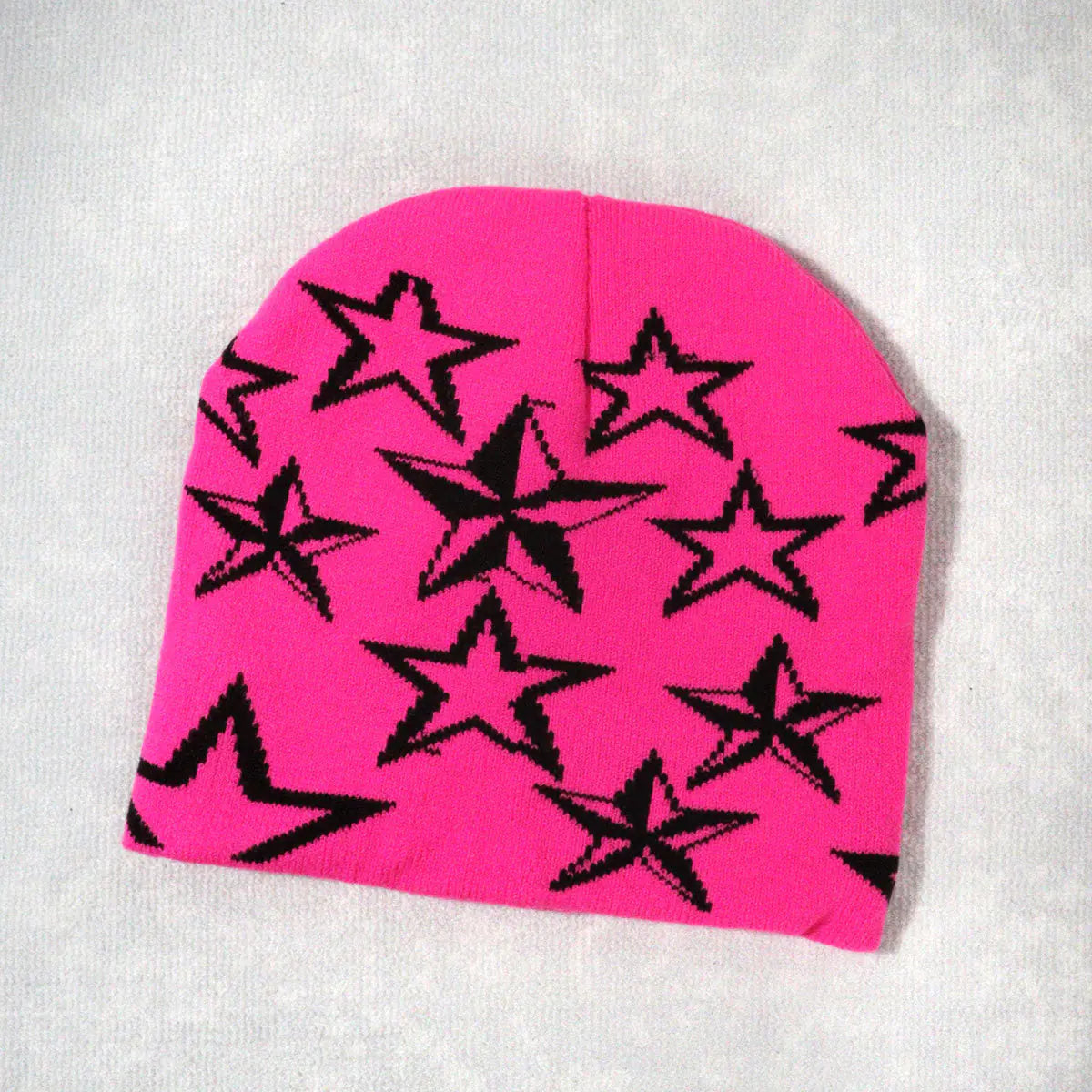 Knitted Beanie with Star Pattern