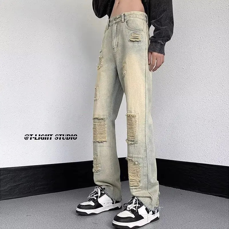 Street Men’s Ripped Flare Jeans