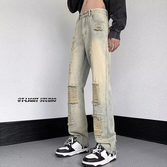 Street Men’s Ripped Flare Jeans