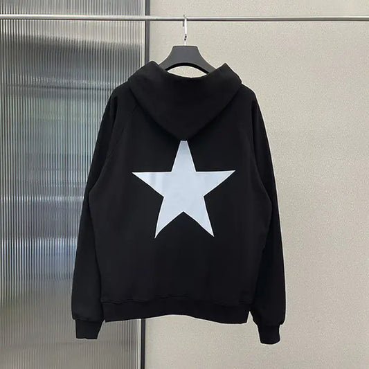 Y2K Aesthetic Star Print Hooded Sweatshirt