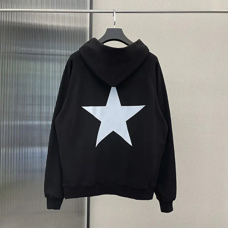 Y2K Aesthetic Star Print Hooded Sweatshirt