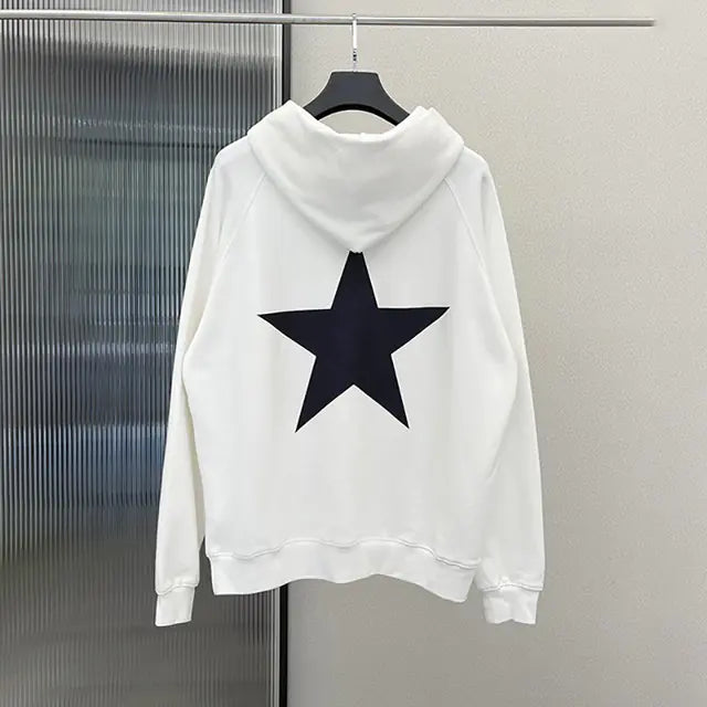 Y2K Aesthetic Star Print Hooded Sweatshirt