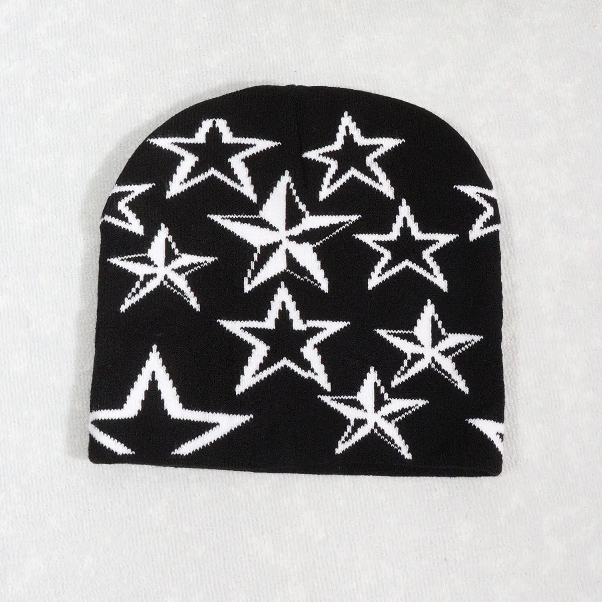 Knitted Beanie with Star Pattern