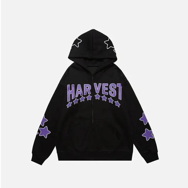 Harajuku Y2K Star Letters Hooded