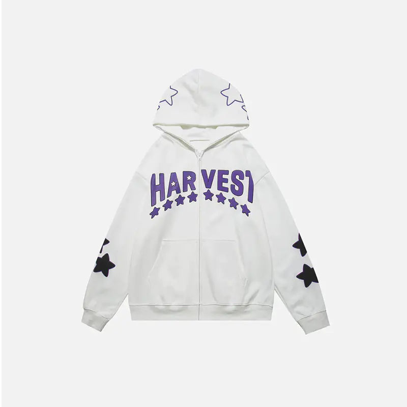 Harajuku Y2K Star Letters Hooded