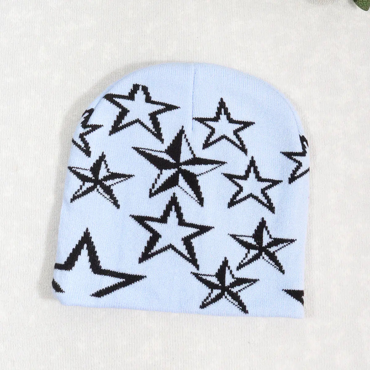 Knitted Beanie with Star Pattern
