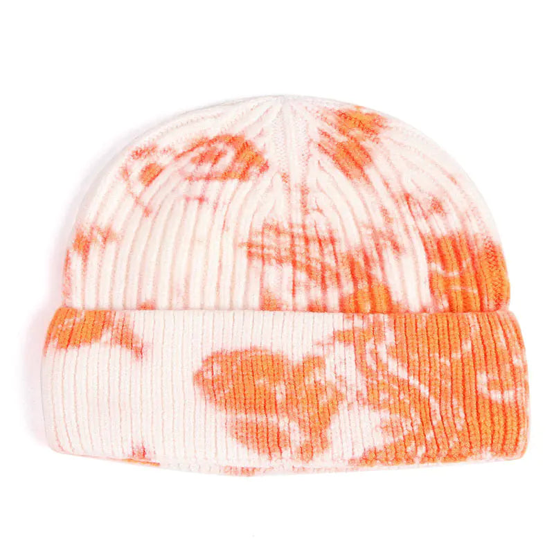 Tie-Dye Knitted Beanie Hat