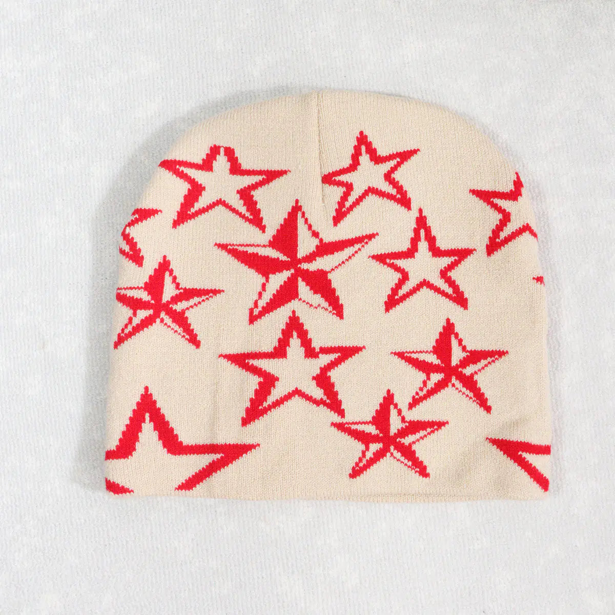 Knitted Beanie with Star Pattern