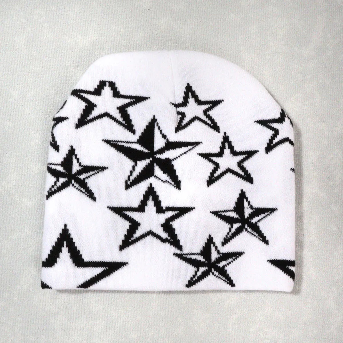Knitted Beanie with Star Pattern