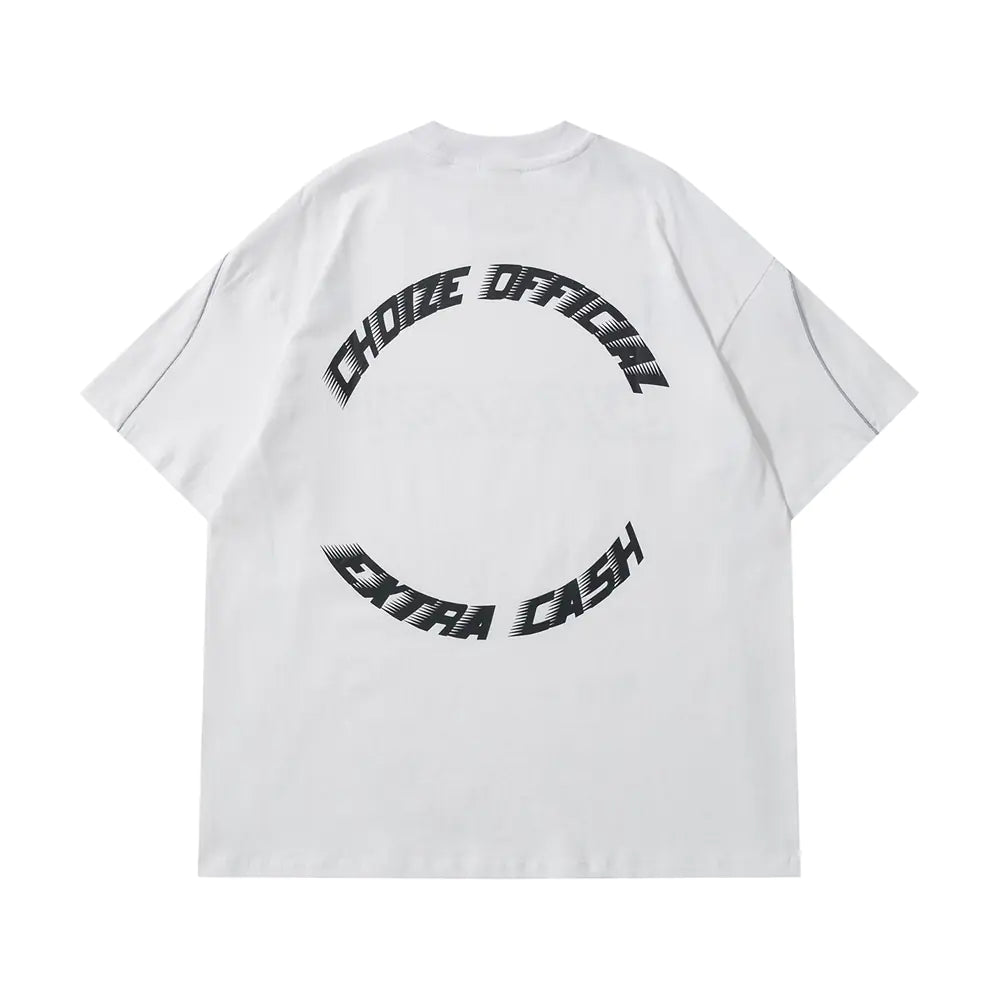 Y2K Oversized Reflective Strip T-Shirt