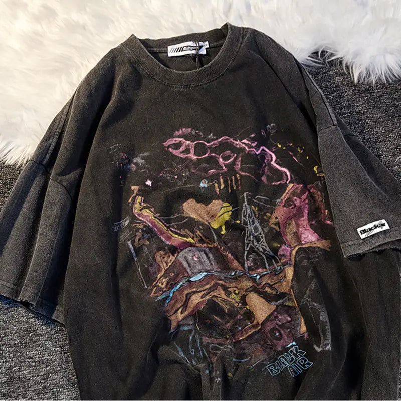 Y2K Vintage Style Loose Graphic T-Shirt