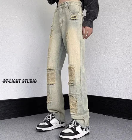 Street Men’s Ripped Flare Jeans