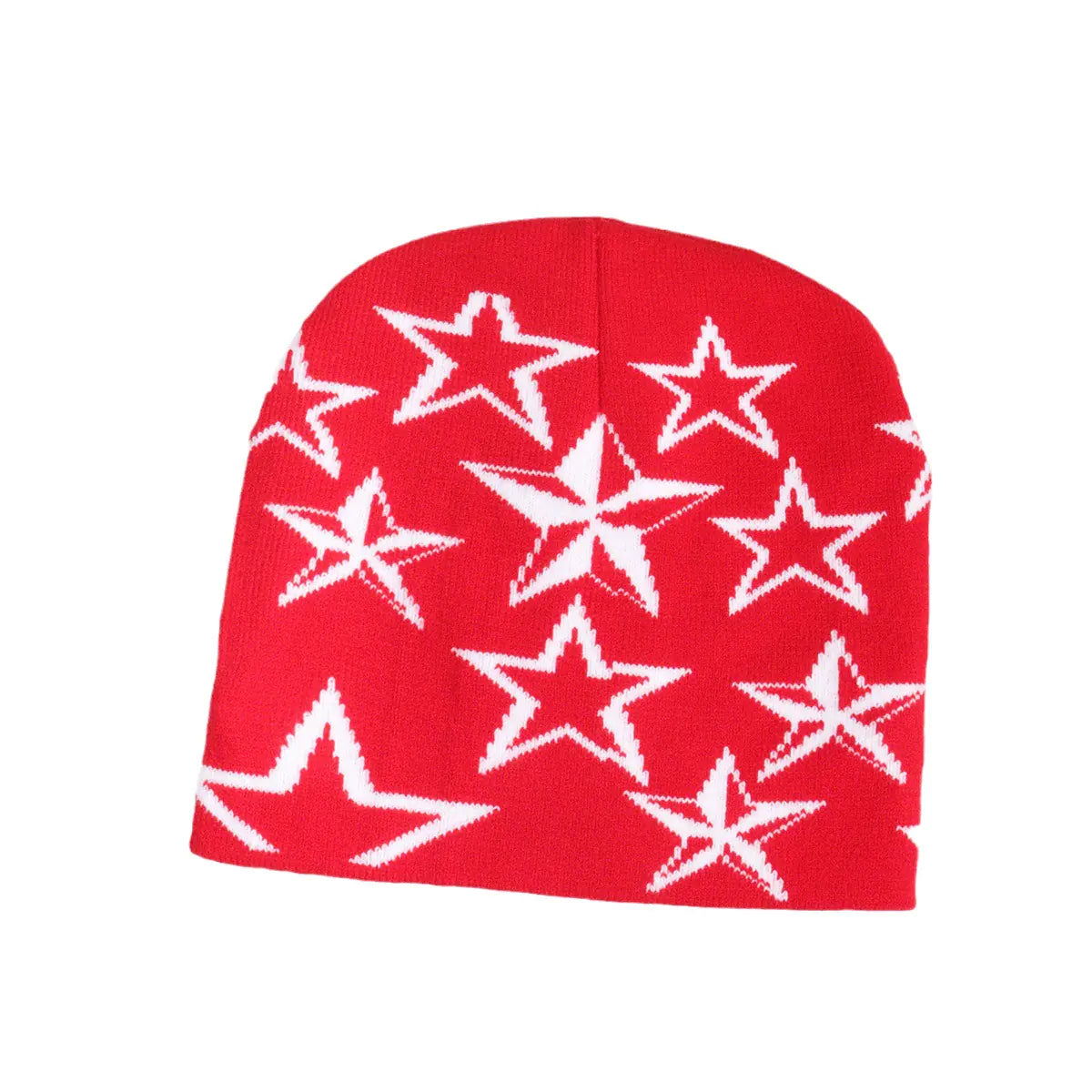 Knitted Beanie with Star Pattern