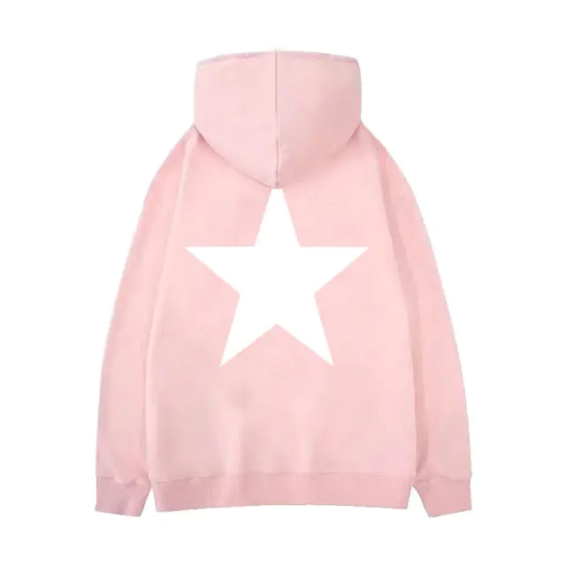 Y2K Aesthetic Star Print Hooded Sweatshirt