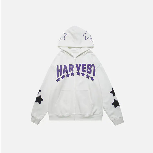 Harajuku Y2K Star Letters Hooded
