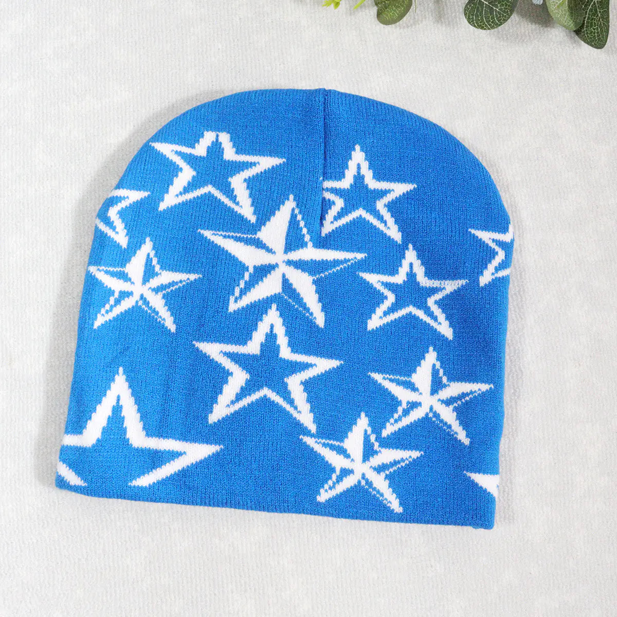 Knitted Beanie with Star Pattern
